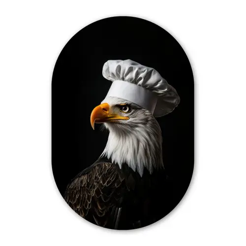 Arend -Amerika - Koksmuts - Vogel - Stoer Wandcirkel Ovaal Forex klein -3d