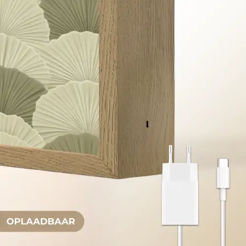 Bladeren - Structuur - Groen Light Box met batterij (Wandlamp) middel 907 -USP_websiteoplaadbaarNL