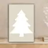 Japandi - Kerstboom - Beige - Kerstversiering canvas 2cm klein -sfeer1