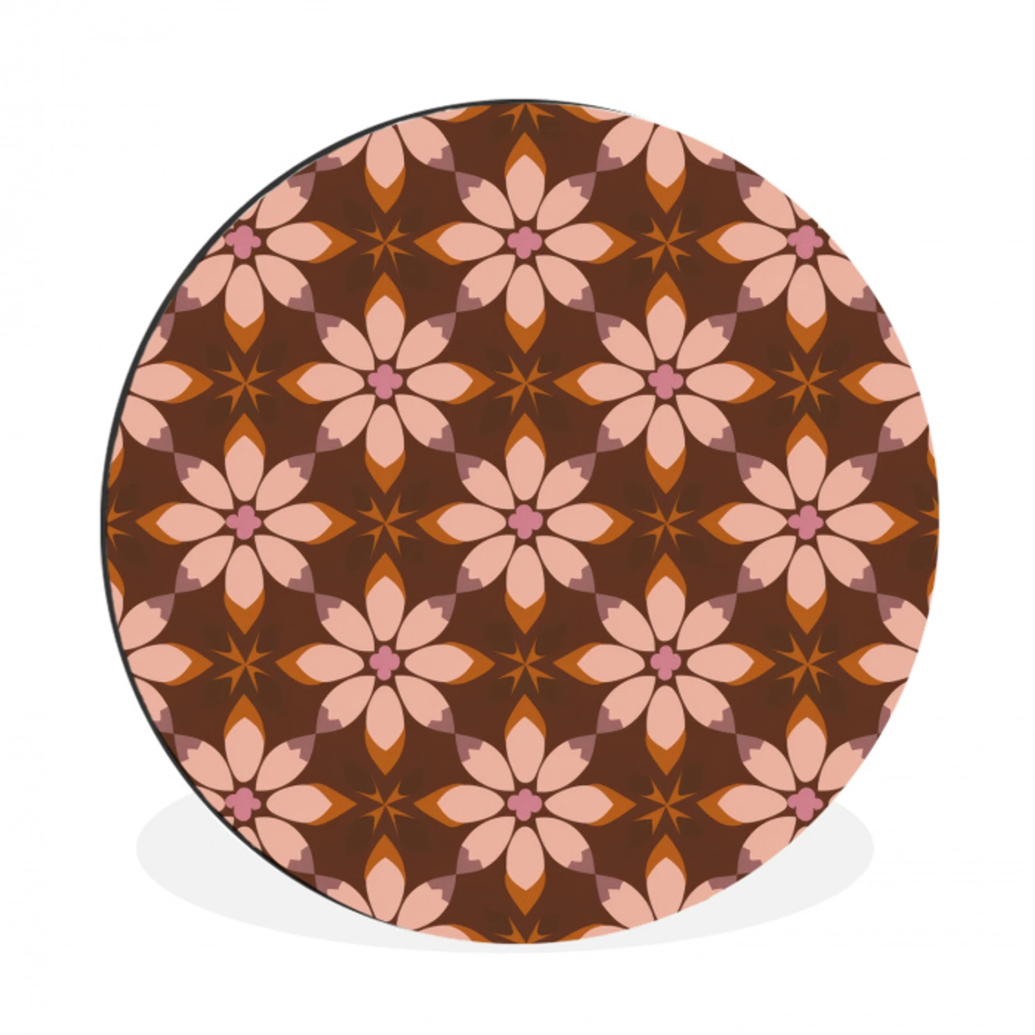 Klassiek - Retro - Bruin Wandcirkel aluminium klein 190 -3d
