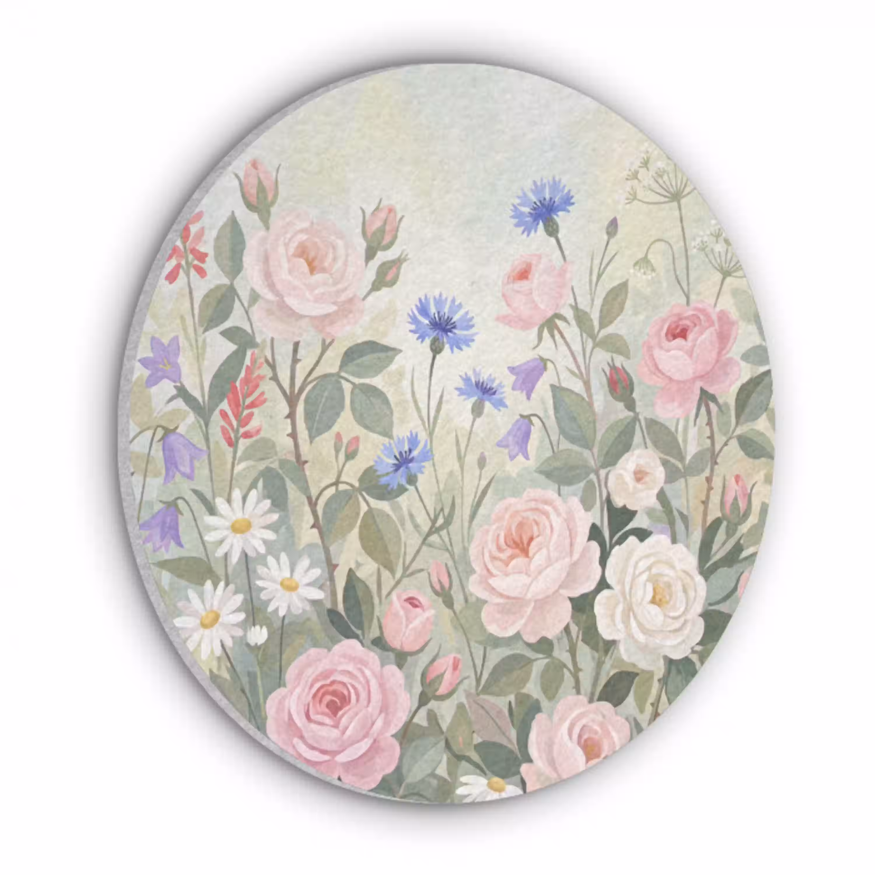 Bloemen - Tuin - Natuur - Kleurrijk Akoestische PET Vilt - Rond klein -3d
