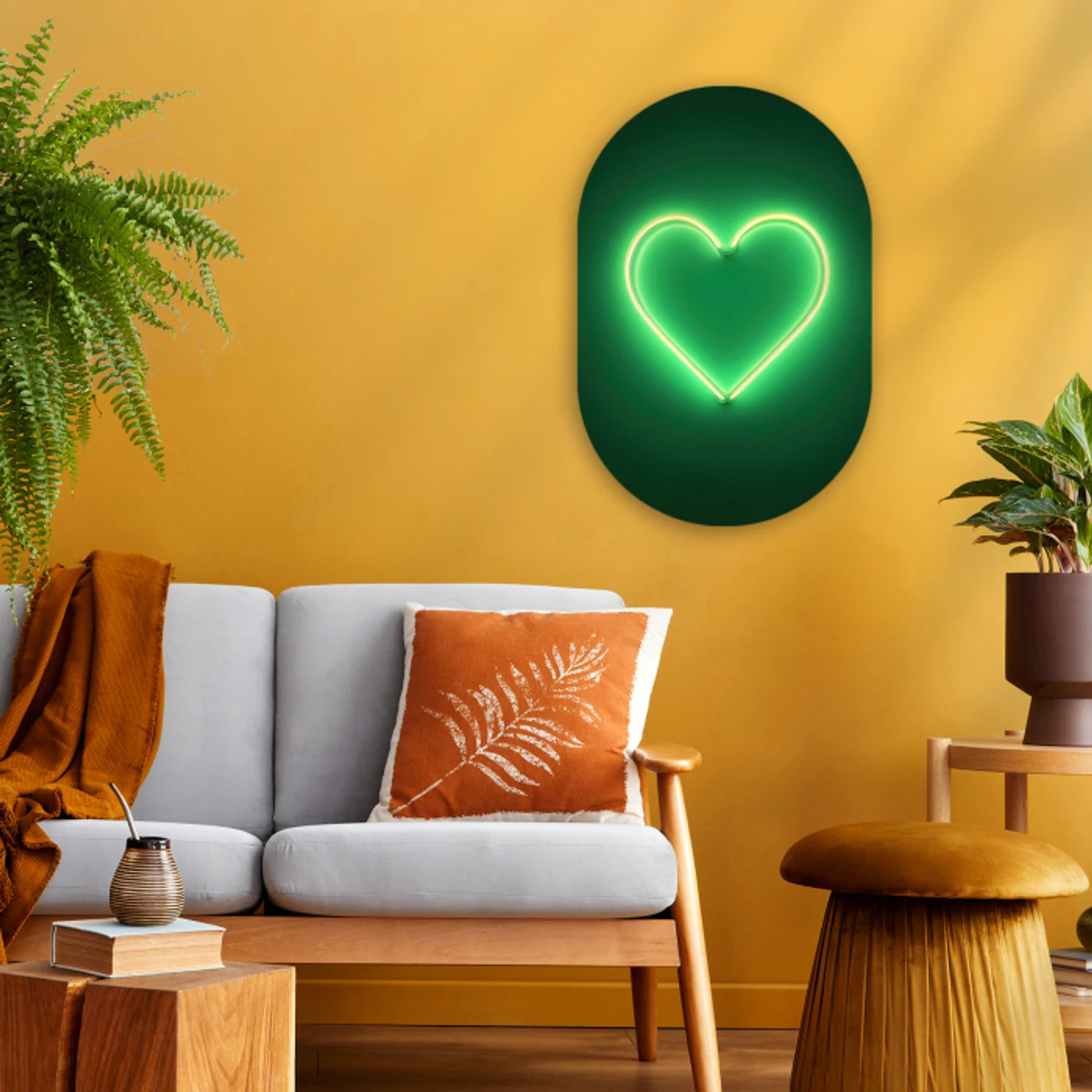 Neon - Groen - Licht Wandcirkel Ovaal Forex klein -sfeer4