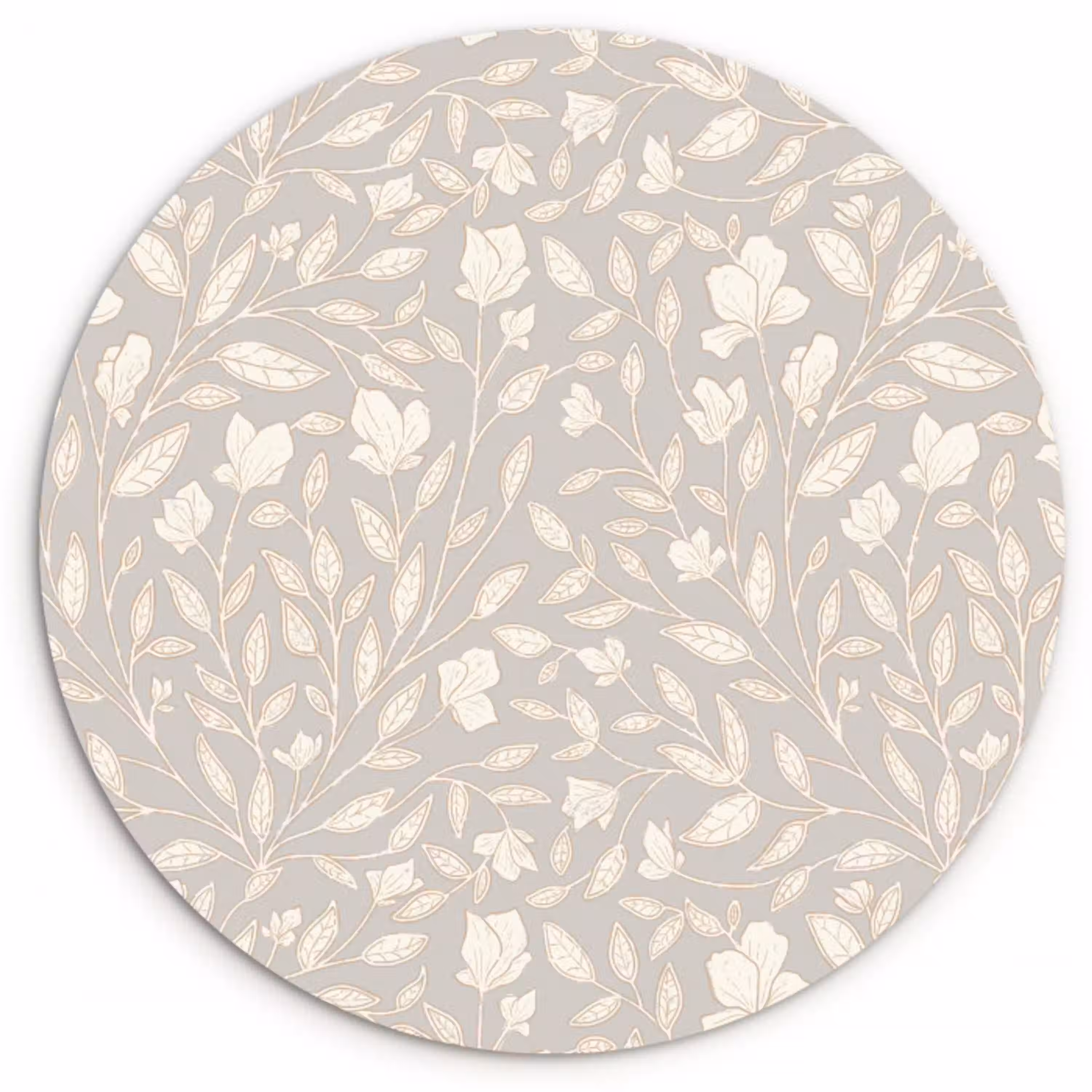 Bloemen - Steel - Grijssienna Wandcirkel plexiglas klein 852 -3d