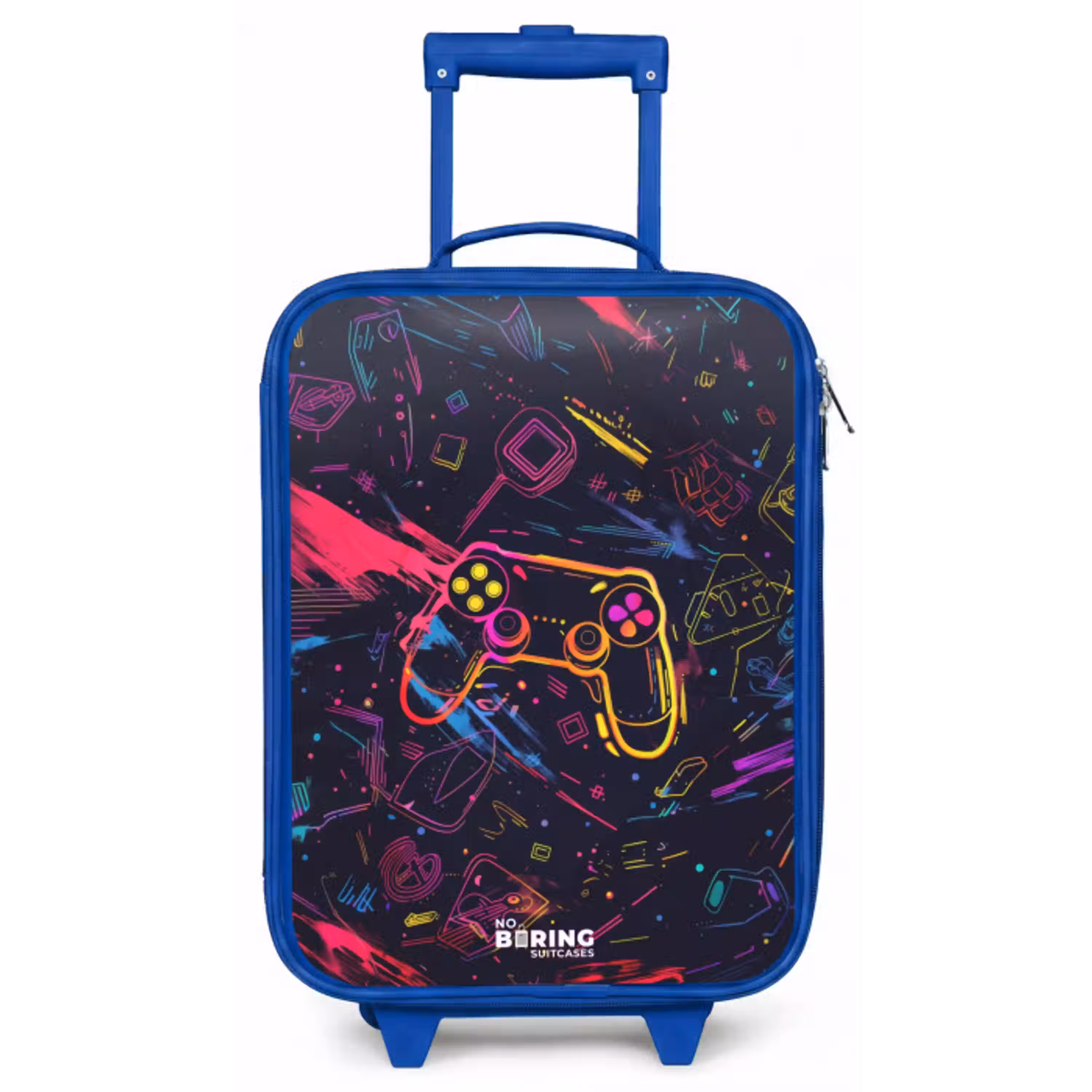 Gamerwereld in neonstijl Kinderkoffer - Blauw klein -zz3dotto