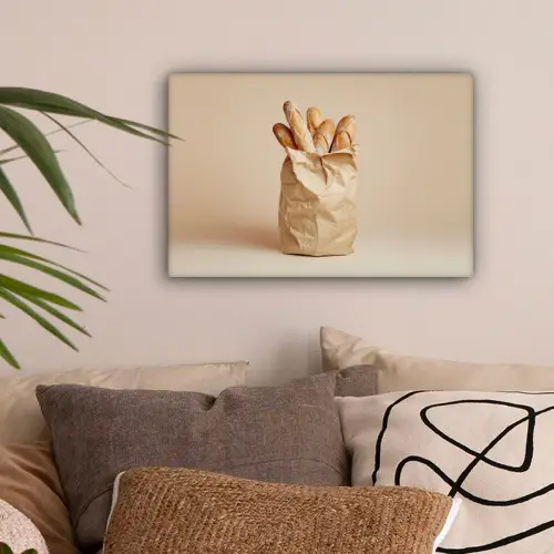 Baguette - Brood - Stokbrood - Beige canvas 2cm klein -sfeer1