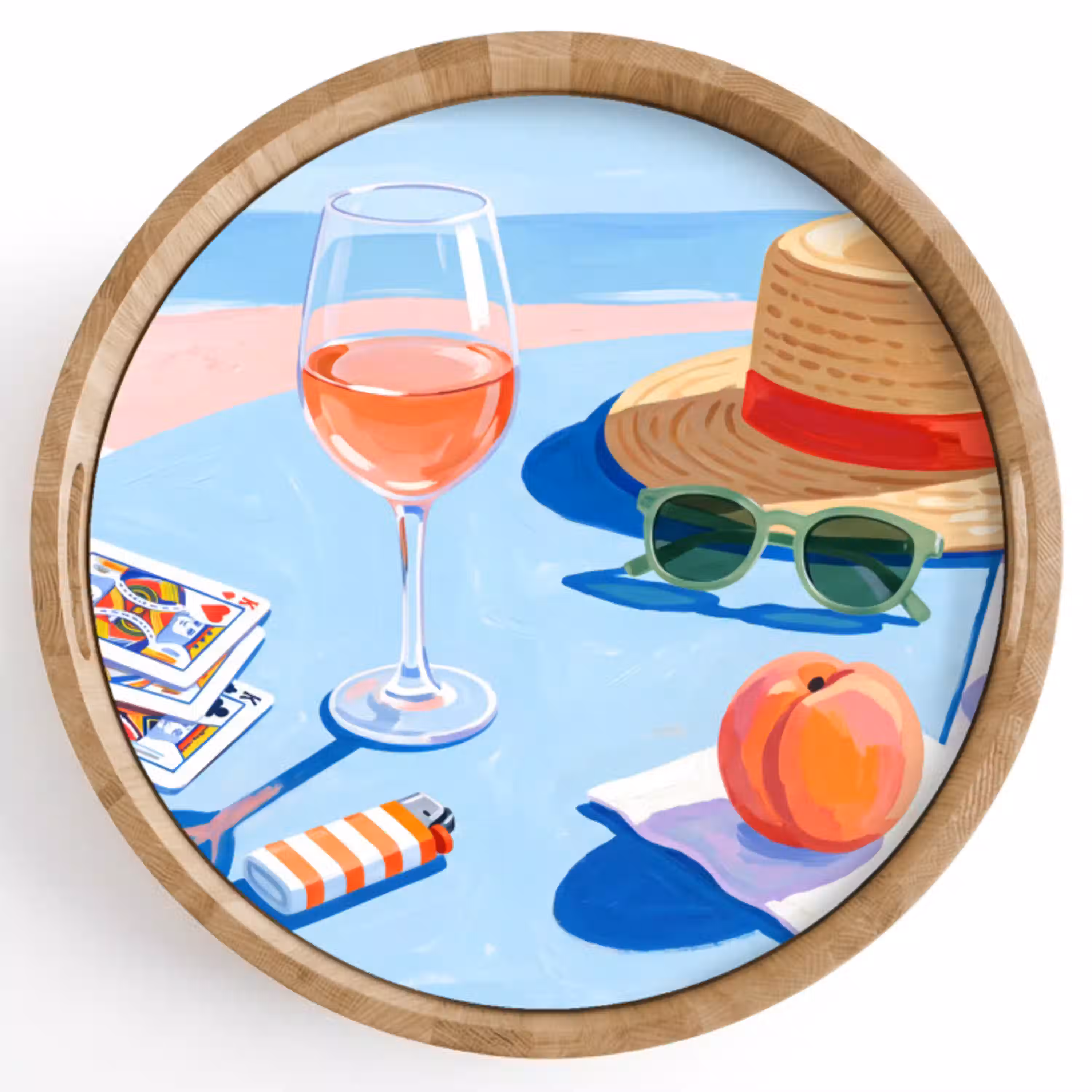 Strand - Picknick - Zomer Dienblad Rond middel -z3d_shopping