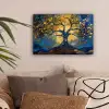Boom - Levensboom - Blauw - Goud canvas 2cm klein -sfeer1