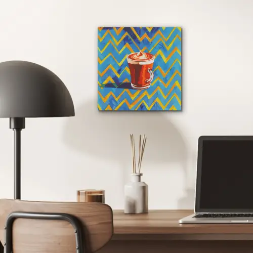 Mok - Koffie - Zigzag - Slagroom aluminium wit klein -sfeer5