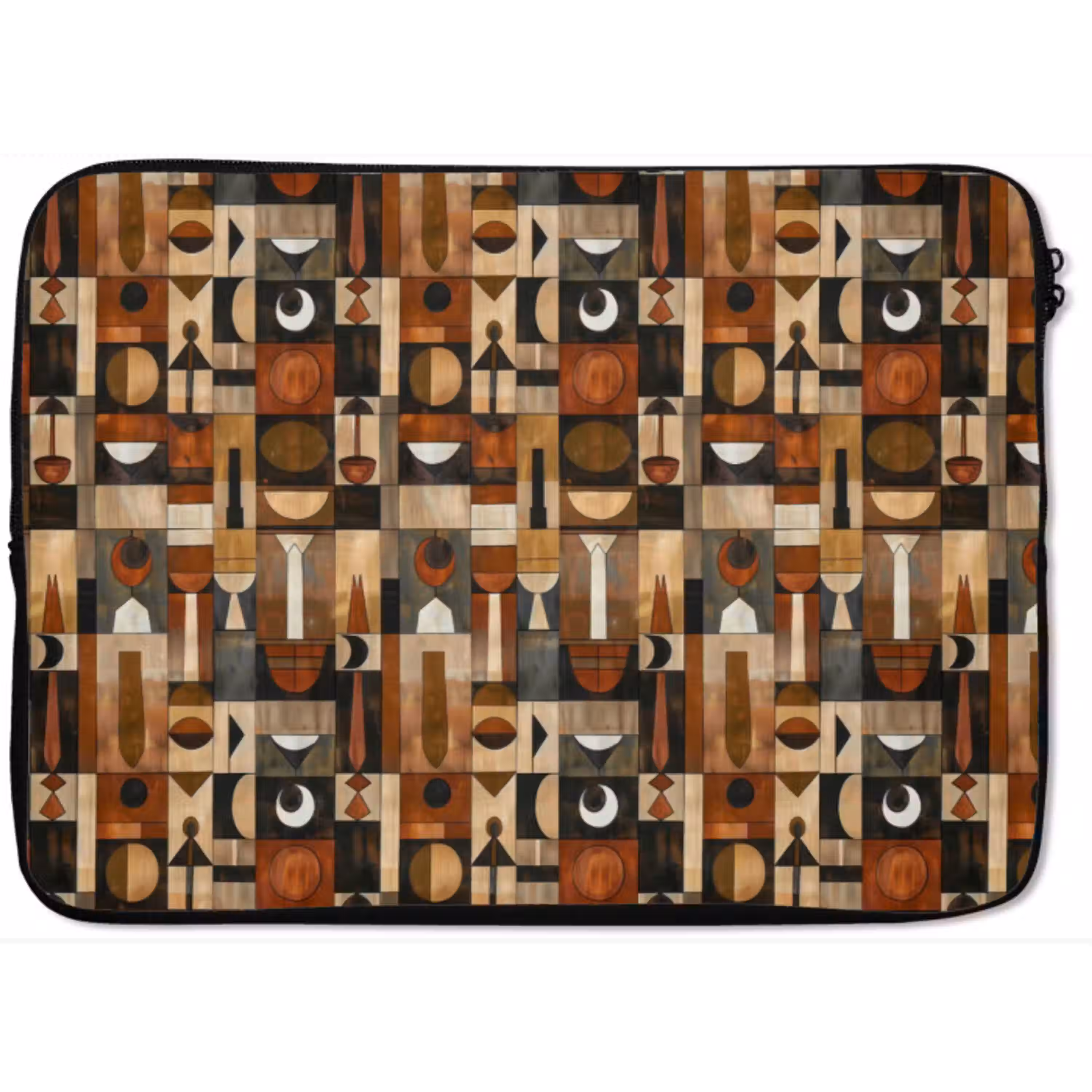 Terracotta - Geometrisch - Mid-Century - Patroon laptophoes neopreen klein 279 -zkaufland3dotto