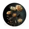 Boeket - Bloemen - Licht - Zwart Wandcirkel aluminium klein -3d