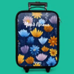 Bloemen op een donkerblauwe achtergrond Kinderkoffer - Zwart klein -zzz_website3d_nbs