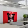 Hond - Hartjesbril - Loveyou - Rood keuken achterwand spatscherm klein -3d_schuin