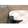 Koraalkleur - Vlechtmotief - Wit Placemat vinyl groot 368 -closeup