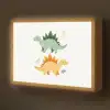 Sterren - Stegosaurussen - Blaadjes - Groen Light Box met batterij (Wandlamp kind) middel -z3d_website
