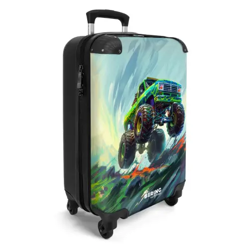 Groene Monstertruck met Penseelstreken NBS - Handbagage koffer - Unisex middel -productfoto_3d