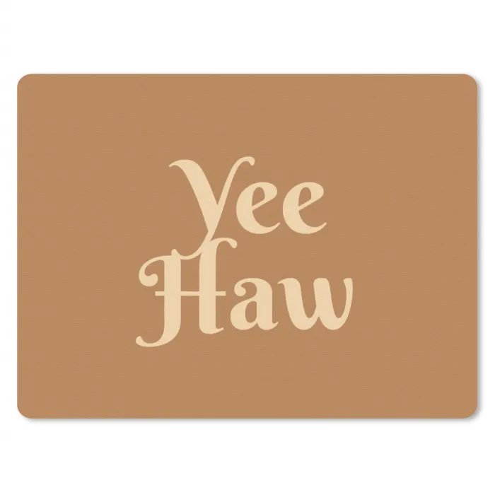 Yee haw - Bruin - Minimalistisch muismat rubber klein -3d