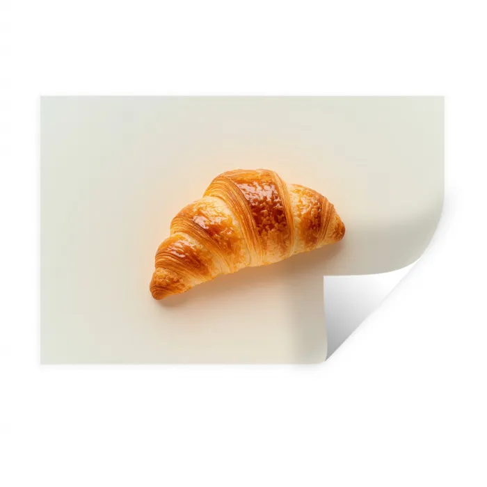 Croissant - Brood - Beige Muursticker klein -3d