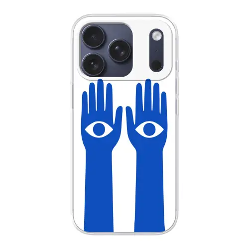 Handen - Twee - Ogen - Blauw Telefoonhoesje iPhone 17 Pro klein -3d