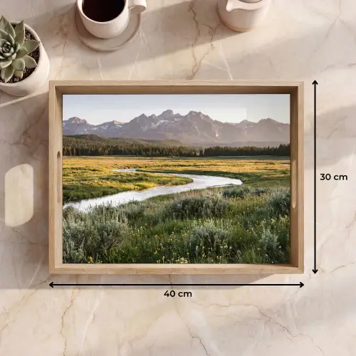 Berglandschap - Rivier - Bos Dienblad Rechthoek middel -USP_Formaat
