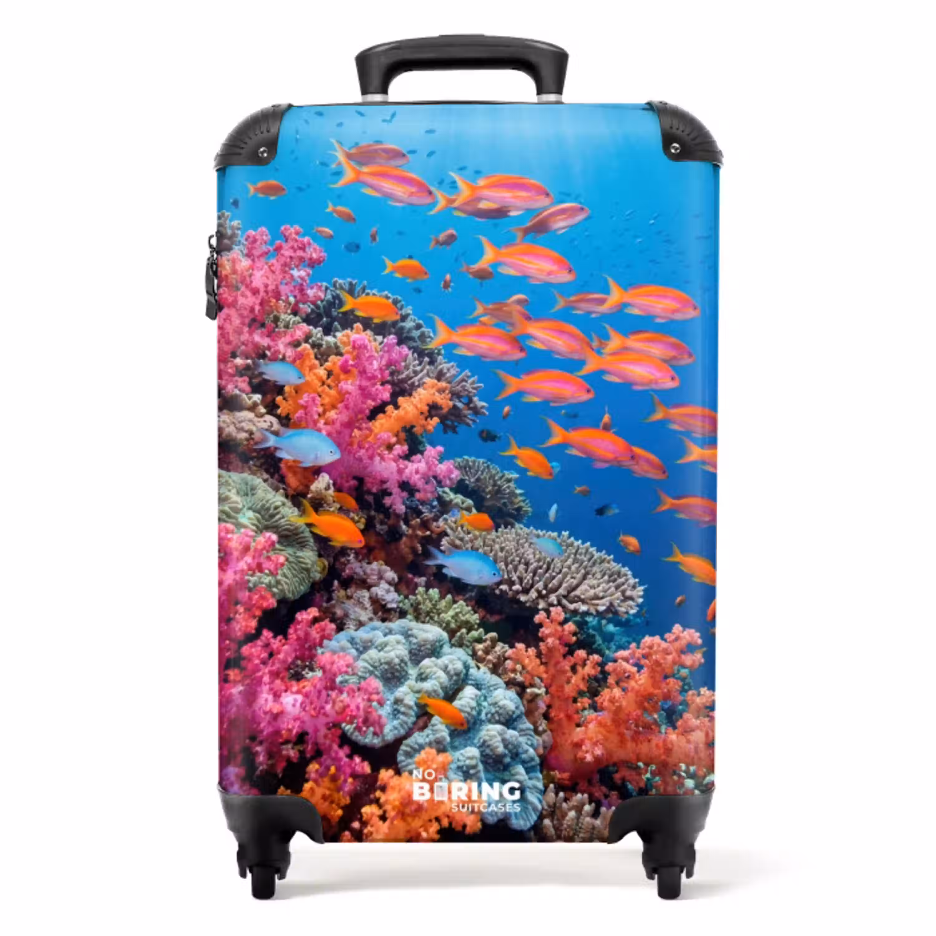 Onderwater - Koraalrif - Vissen - Oceaan - Natuur NBS - Handbagage koffer - Volwassenen Unisex middel -productfoto_recht