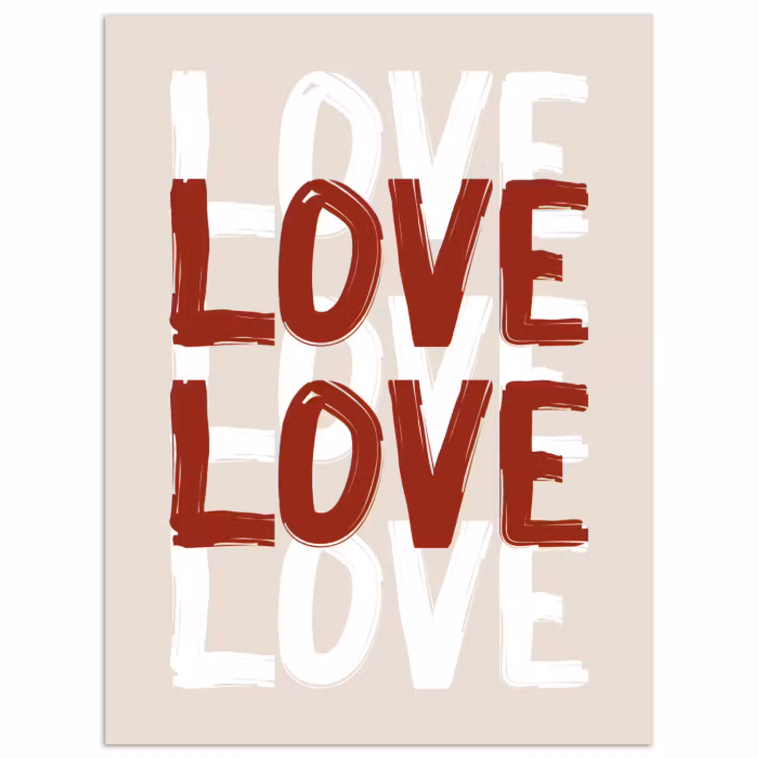 Poster – Love - Rood - Tekst