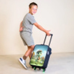 Golf - Dino - Groen Kinderkoffer - Zwart klein -sfeer3