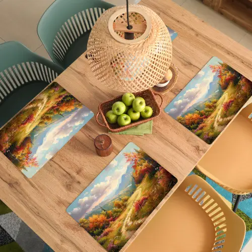 Landschap - Illustratie - Natuur Placemat vinyl groot -zzsfeer5_Kitchenyeah-website