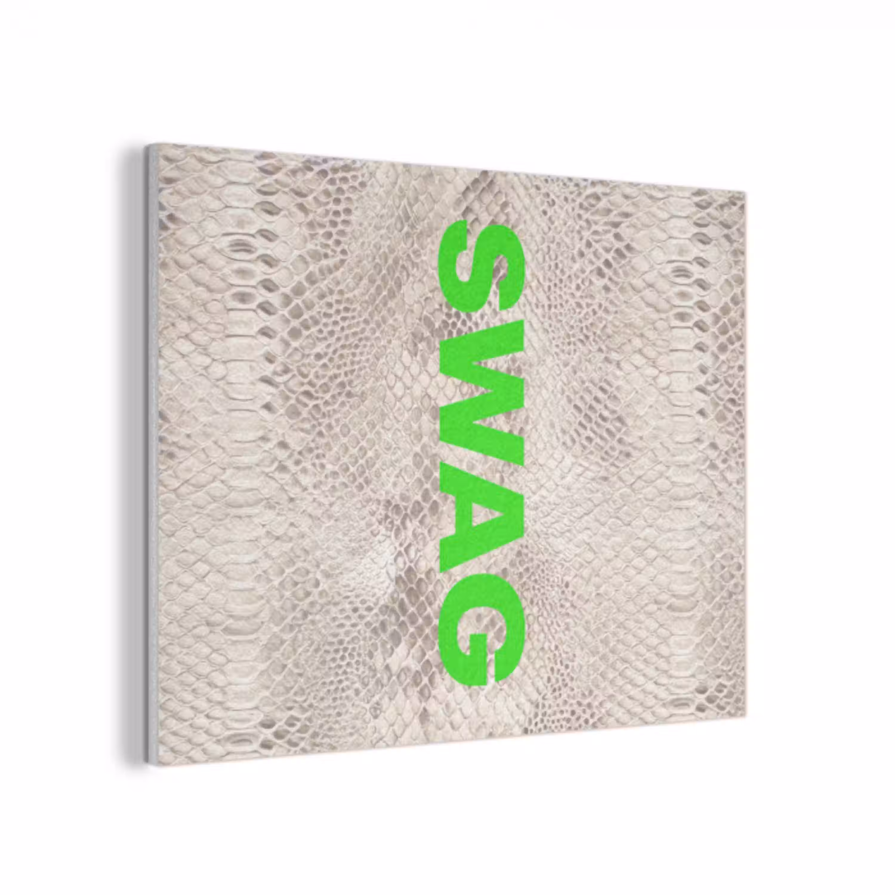 Slangenprint - SWAG - Neon - Groen PET vilt klein -3d