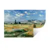 Landschap - Strobalen - Bergen - Wolken Muursticker klein -3d