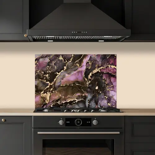 Marmer - Gold - Steen - Abstract keuken achterwand spatscherm klein -sfeer1