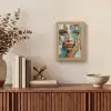 Abstract - Penseelstreken - Blauw - Gezicht Light Box met kabel (Tafellamp) klein -sfeer2