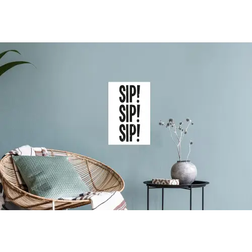 Vintage - Japandi - Decoratie - Black Muursticker klein -plant