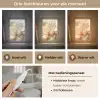 Bloem - Wit - Glitter - Goud - Modern Light Box met kabel (Tafellamp) klein -USP_lichtkleurNL