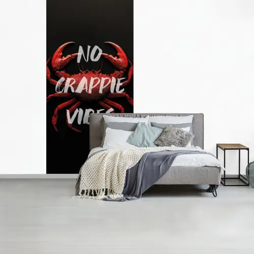Krab - Rood - Tekst - Zwart fotobehang vinyl groot -slaapkamer