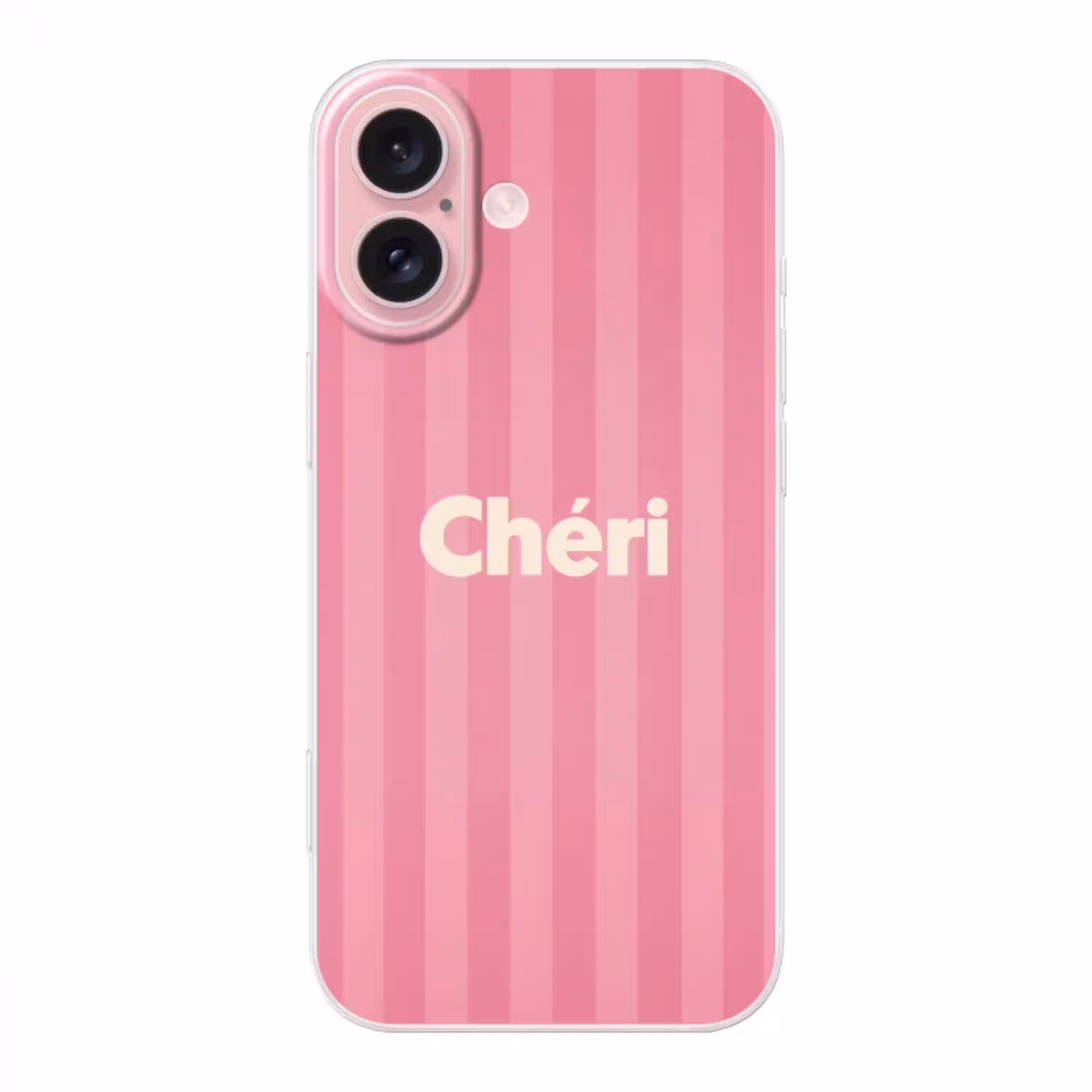 Gestreept - Roze - Chéri Apple iPhone 16 klein -3d