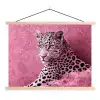 Panter - Luxe - Roze textielposter latten blank klein -3d