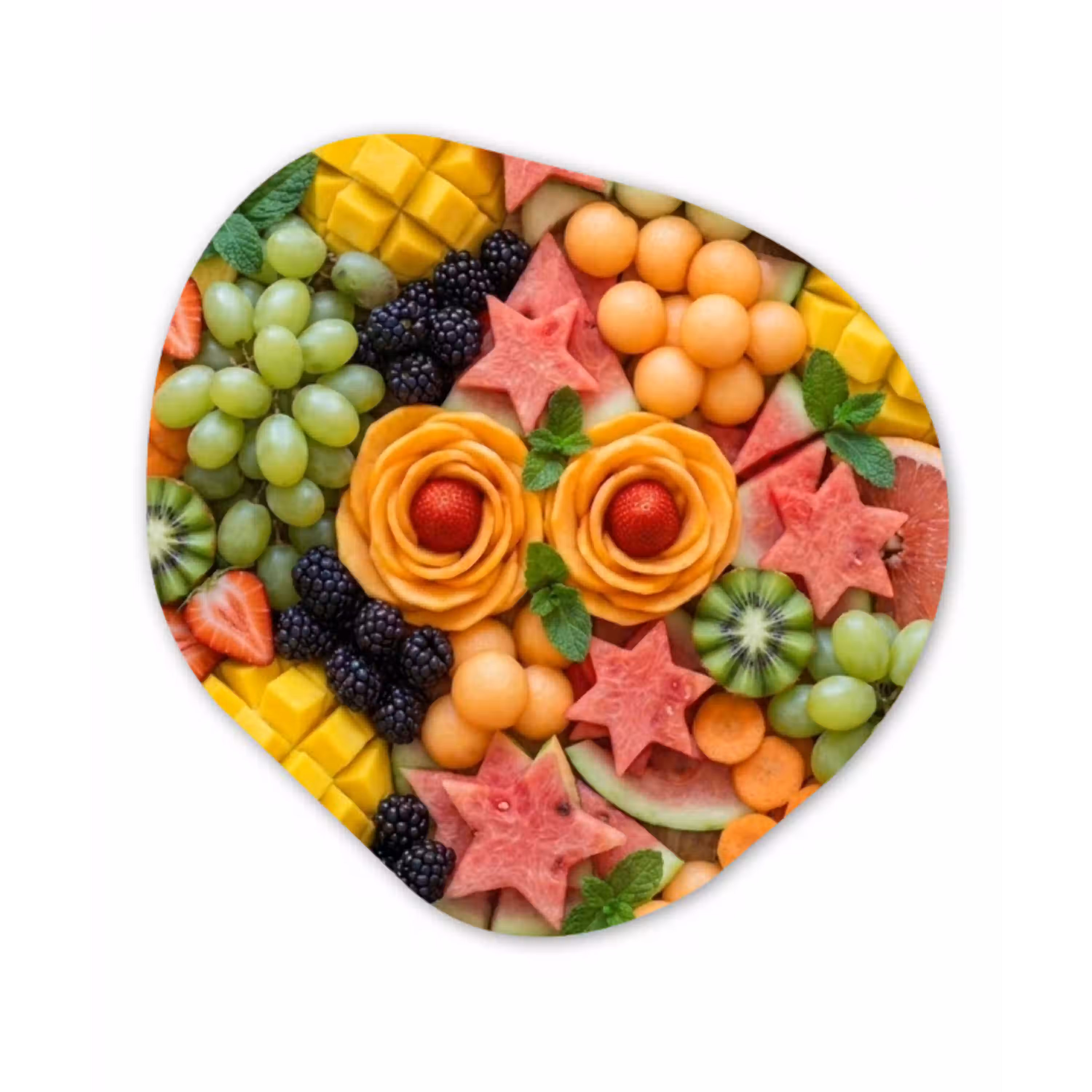 Fruit - Variatie - Kleurrijk - Vers - Eten Wandcirkel Organisch Forex 3mm klein -3d