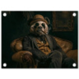 Panda - Hoed - Bril - Pak tuinposter los doek klein -3d