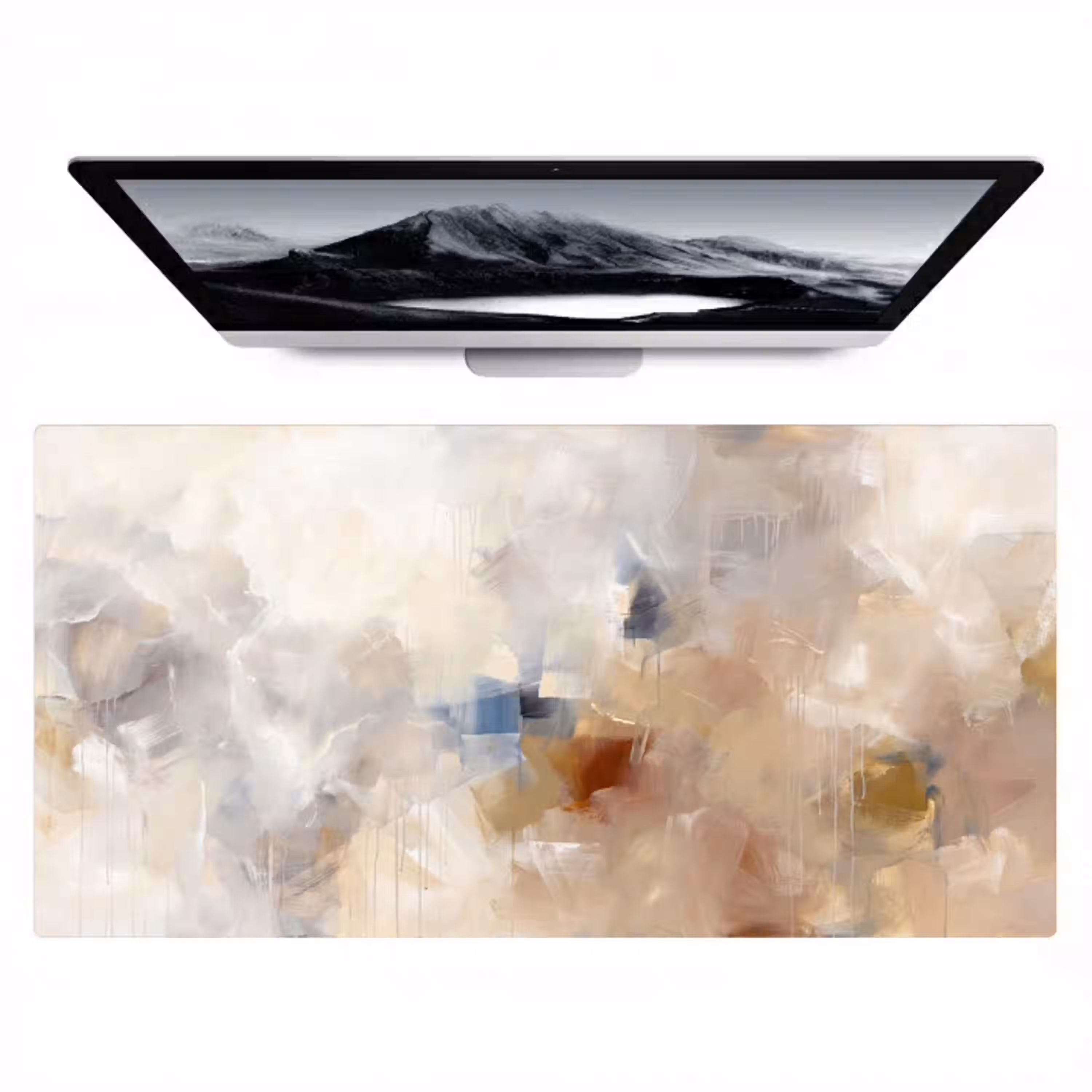Abstract - Borstelstreken - Modern - Beige - Kunst Muismat XXL klein -zzz3d
