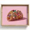 Taco - Kleurrijk - Edelstenen - Goud Dienblad Rechthoek middel -z3d_shopping