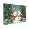Sneeuwpop - Kerstsneeuw - Groen - Rood canvas 2cm klein -z3d