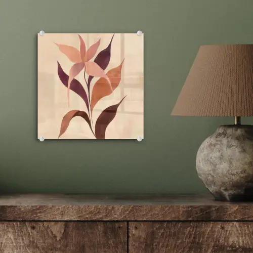 Minimalistisch - Bloem - Bladeren - Beige plexiglas 5mm klein -sfeer3