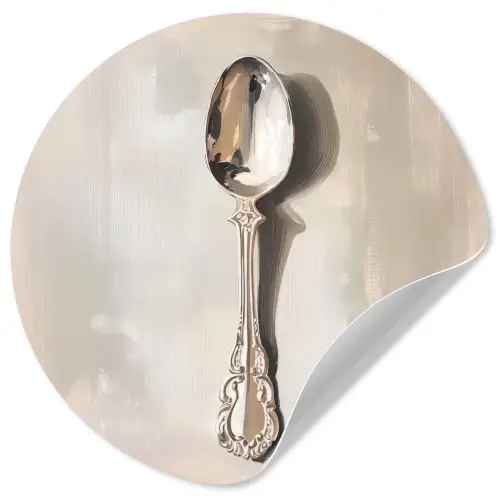 Lepel - Verf - Zilver Wandcirkel behangsticker klein -3d