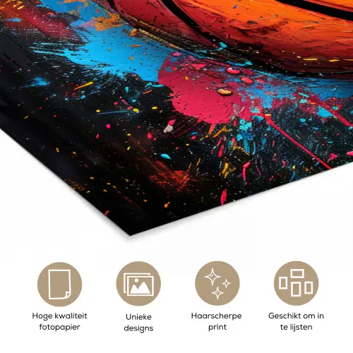 Graffiti - Basketbal - Verf - Sport poster papier klein -closeup_NL