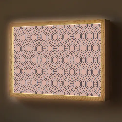 Strak - Patroon - Roze - Donkerblauw Light Box met batterij (Wandlamp) middel 907 -z3d_website
