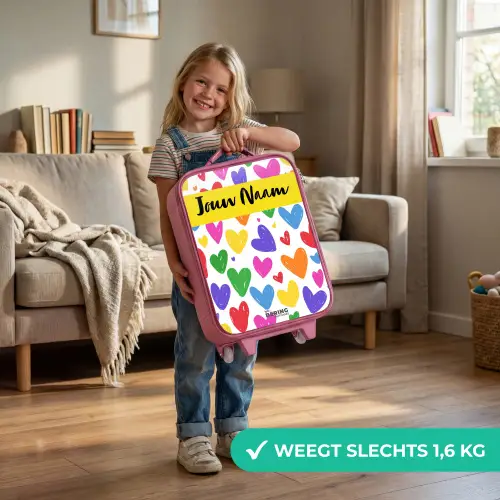 Hartjes - Patroon - Kleurrijk Kinderkoffer - Roze klein -sfeer2_NL