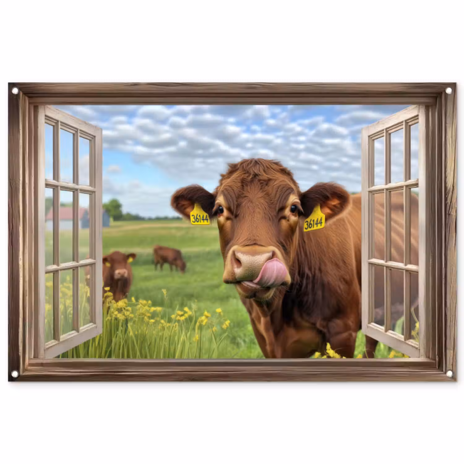 Garden Poster - Vista - Cow - Pasture - Landscape - Animals
