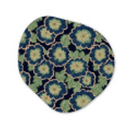 Bloemen - Borduurwerk - Patroon - Blauw - Groen Wandcirkel Organisch Forex 3mm klein 629 -3d