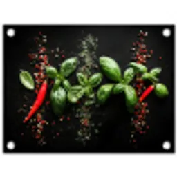 Chilipepers - Basilicum - Blaadjes - Rood tuinposter los doek klein -3d