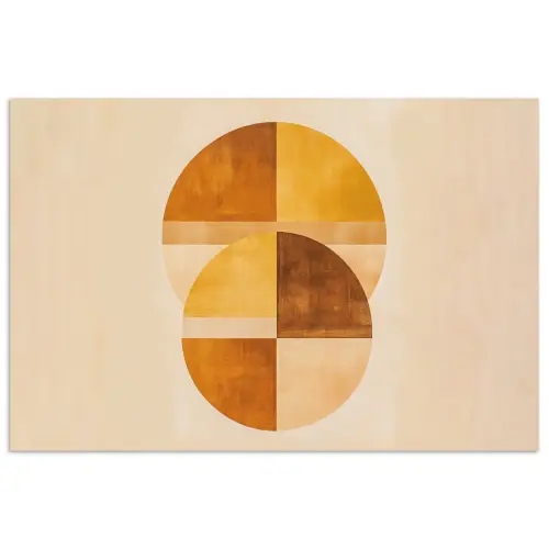 Cirkels - Geel - Minimalistisch poster papier klein -3d